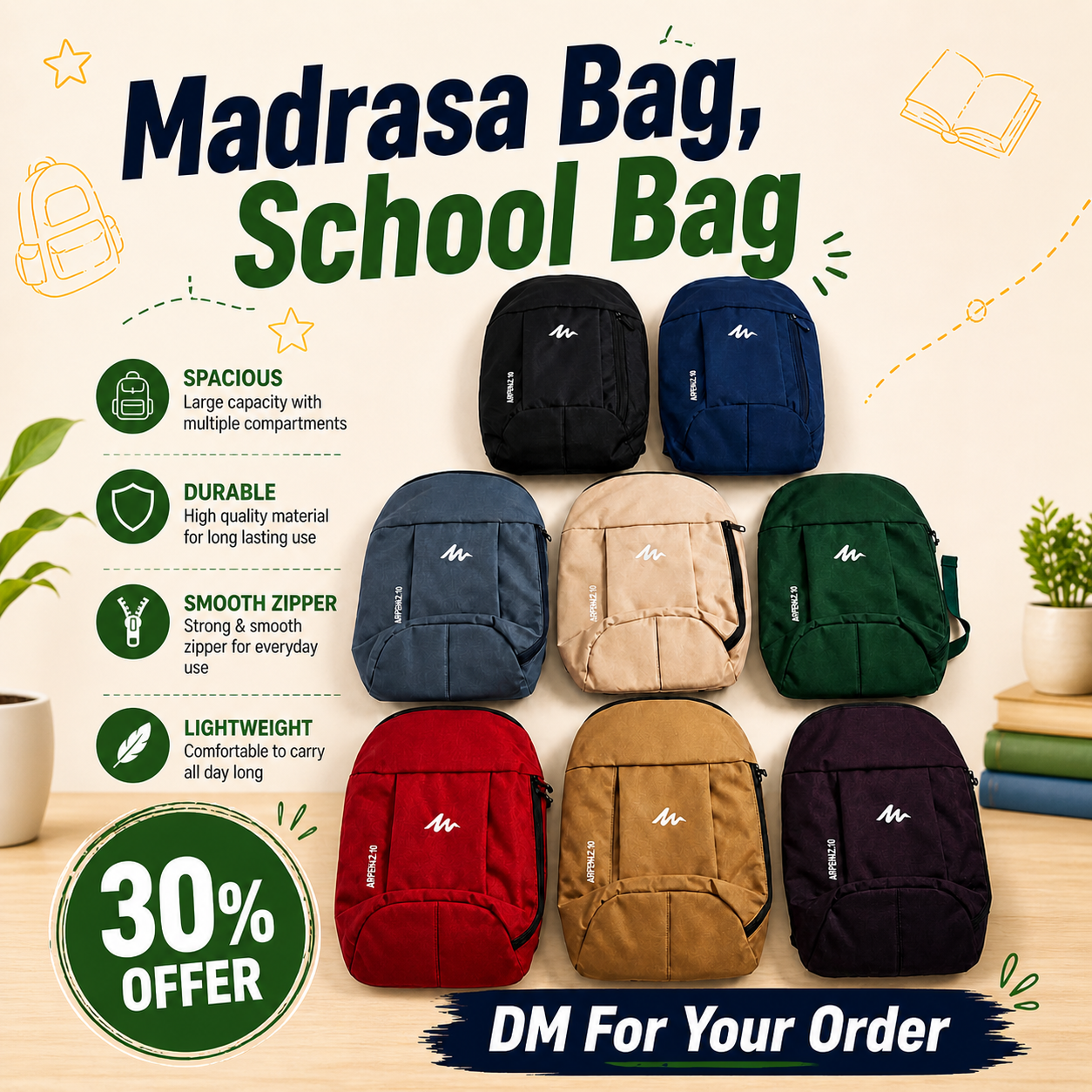 Madrasa & School Bag – Stylish Student Backpack